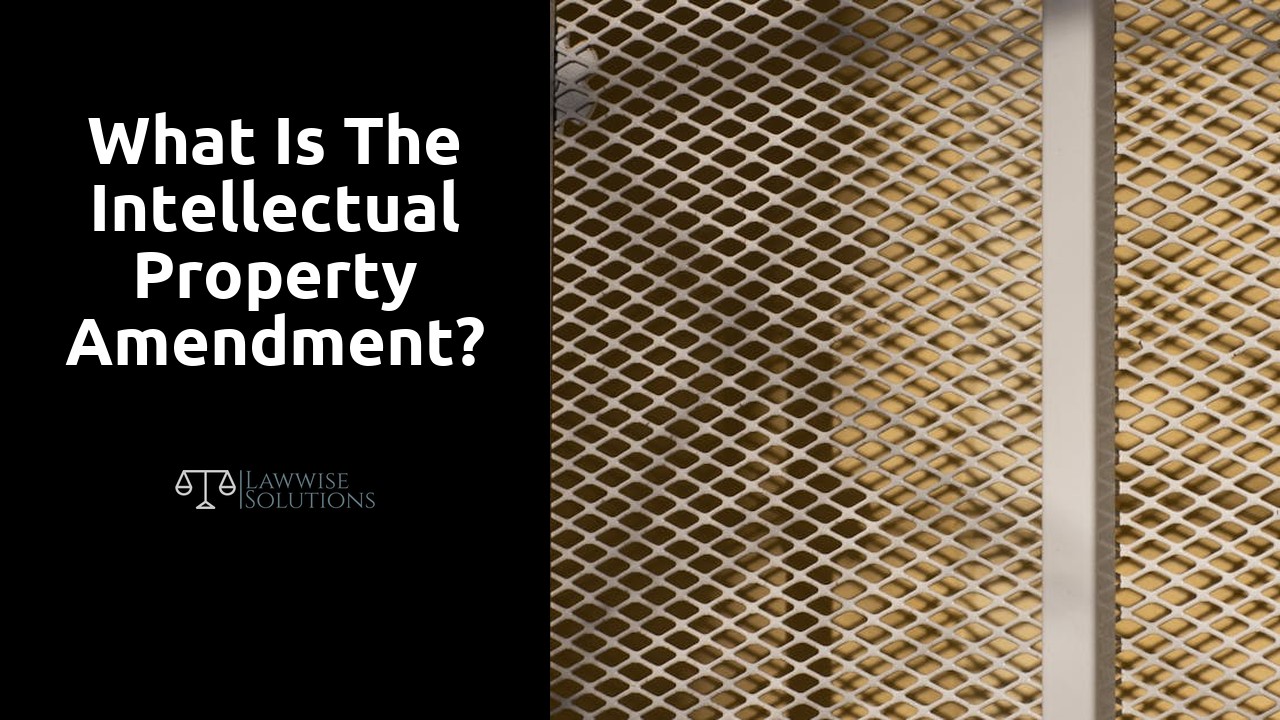 What is the intellectual property amendment?